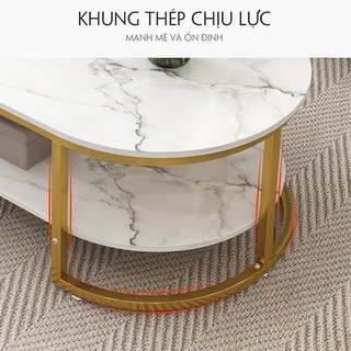 Bàn Trà Sofa, Bàn Vân Cẩm Thạch Cỡ 120Cm