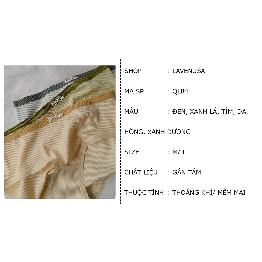 Quần lót nữ cotton gân tăm kháng khuẩn mềm mại thoáng khí LAVENUSA QL84