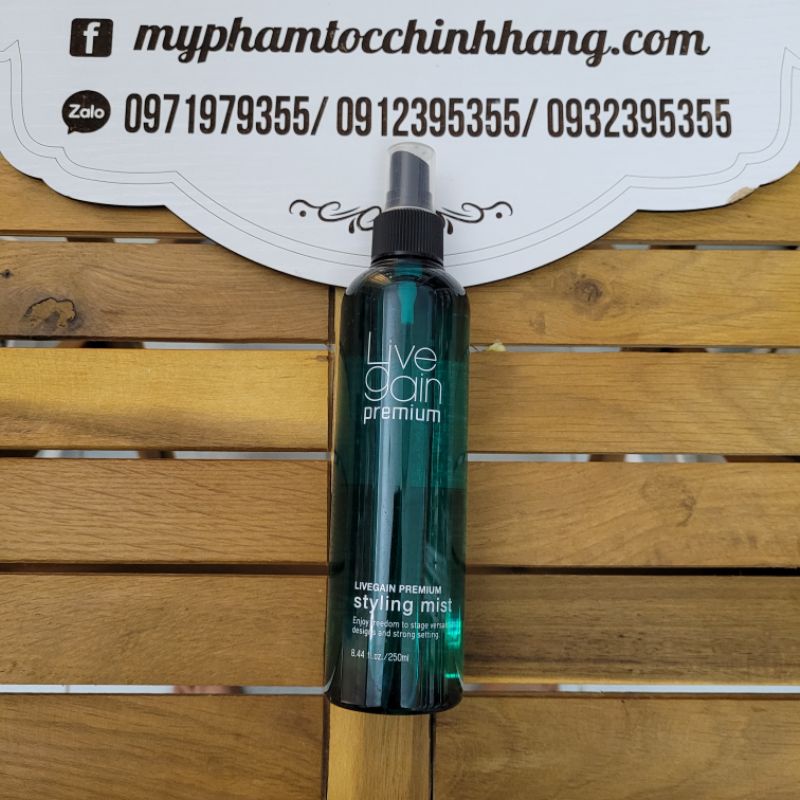 LIVEGAIN PREMIUM STYLING MIST KEO XỊT TÓC LIVEGAIN - CỨNG 250ML