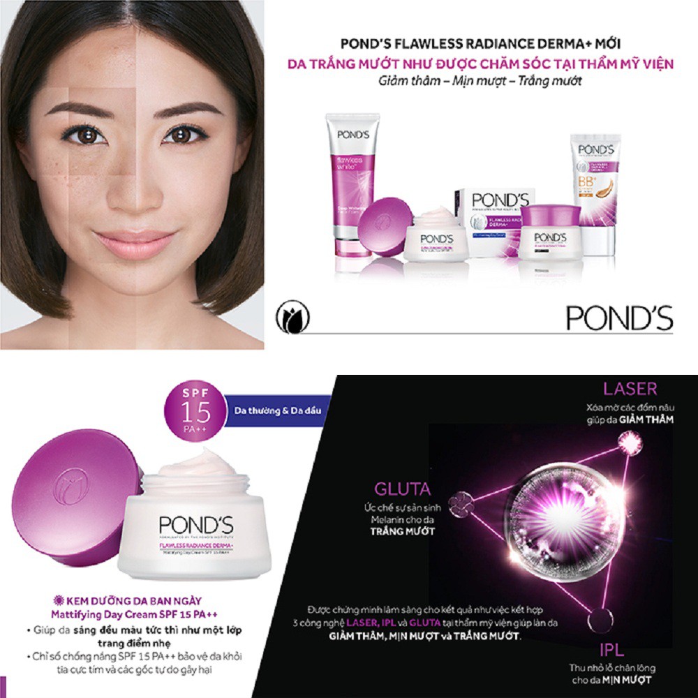 Kem Dưỡng 50g Trắng Da Cao Cấp Ban Đêm Pond's Flawless White Chính Hãng.