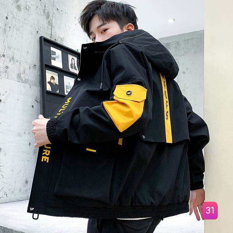 Áo Khoác Kaki Nam Cao Cấp Phối Màu Túi Hộp Có Mũ M167