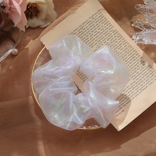 Dây buộc tóc Scrunchies màu trắng có 2 size