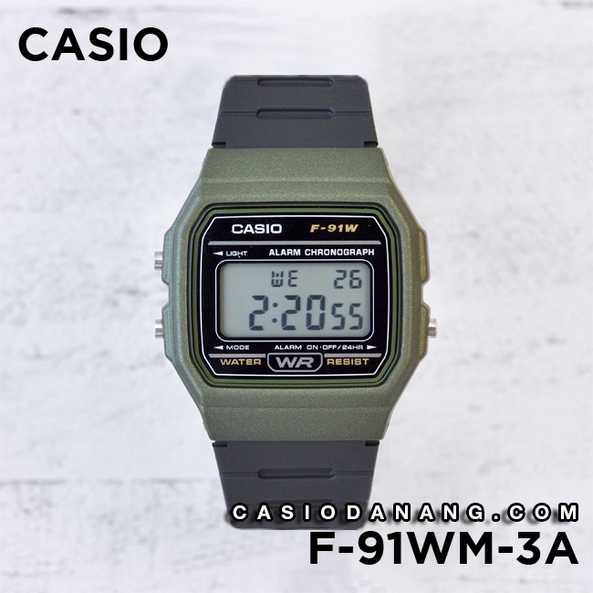 Đồng hồ unisex dây nhựa Casio chính hãng Anh Khuê F-91WM-3ADF (35mm)