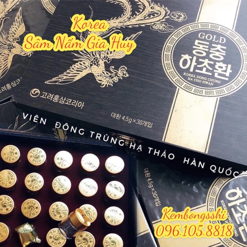 [HÀNG MỚI VỀ] Đông Trùng Hạ Thảo Hộp Gỗ Đen 30 Viên Hàn Quốc