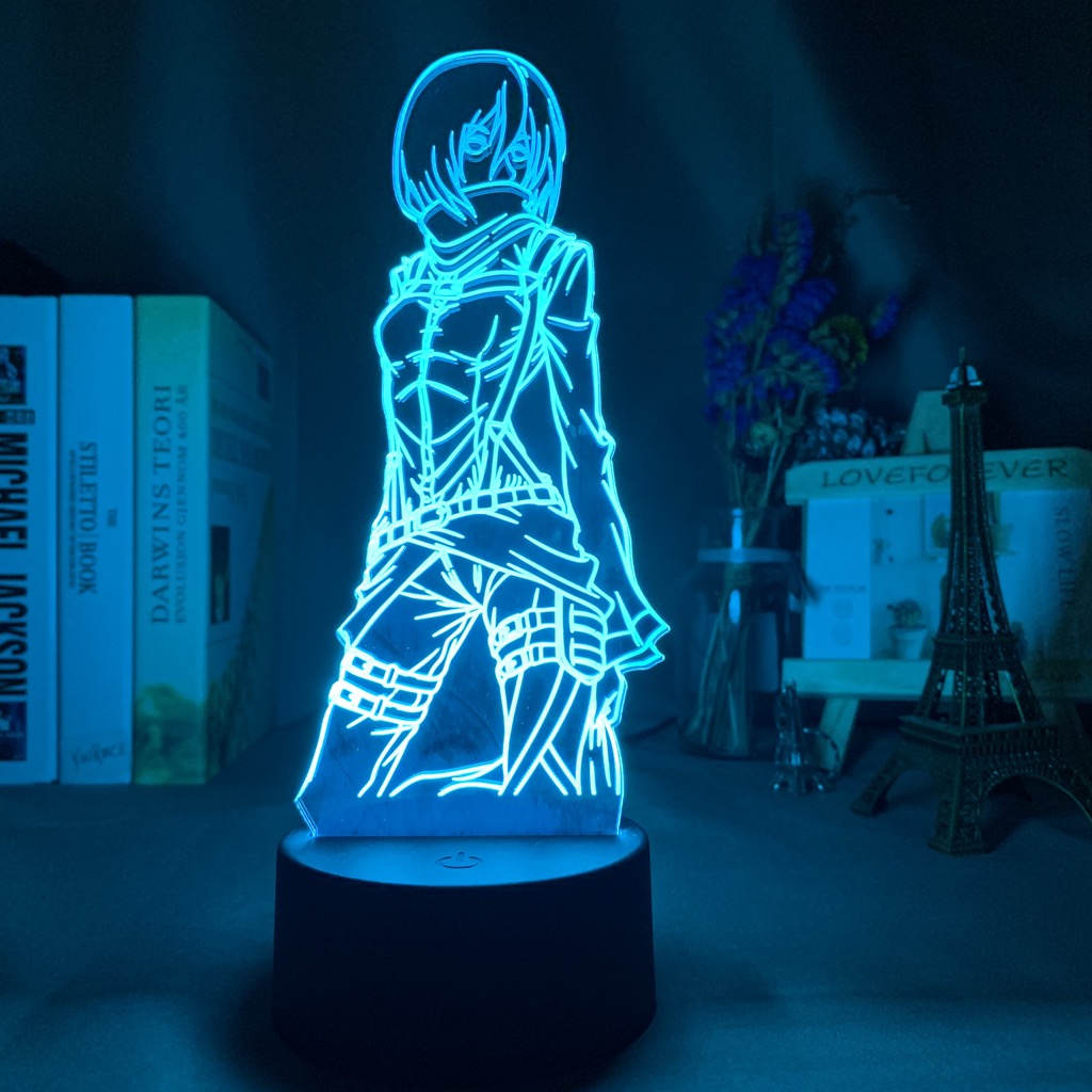 3d Lamp Attack on Titan Mikasa Ackerman Figure Kids Nightlight for Room Decoration Led Color Changing Night Light Anime Gift