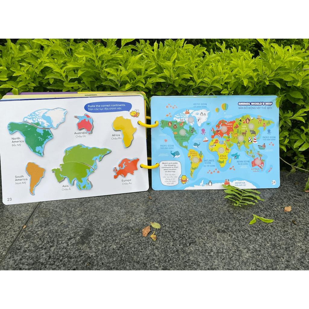 Học Liệu Bóc Dán Beezyi Book [Phần 2] - Học Cùng Gấu Boo - Cho Bé Từ 2 Tuổi Lalala Baby - Song Ngữ Anh Việt - Timikid