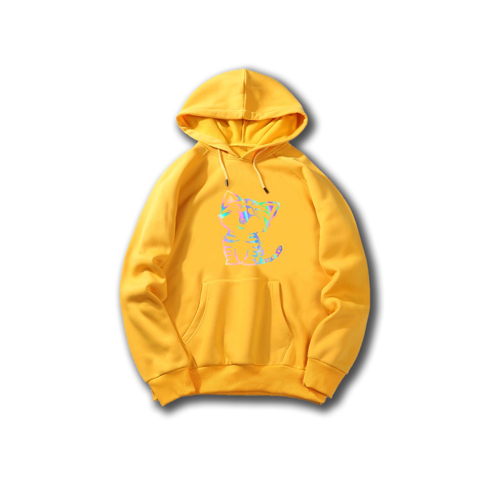 Aó khoác nỉ Hoodie phản quang Mèo cười, Áo khoác nỉ nam nữ họa tiết ngực cá tính - PQ36KN | BigBuy360 - bigbuy360.vn