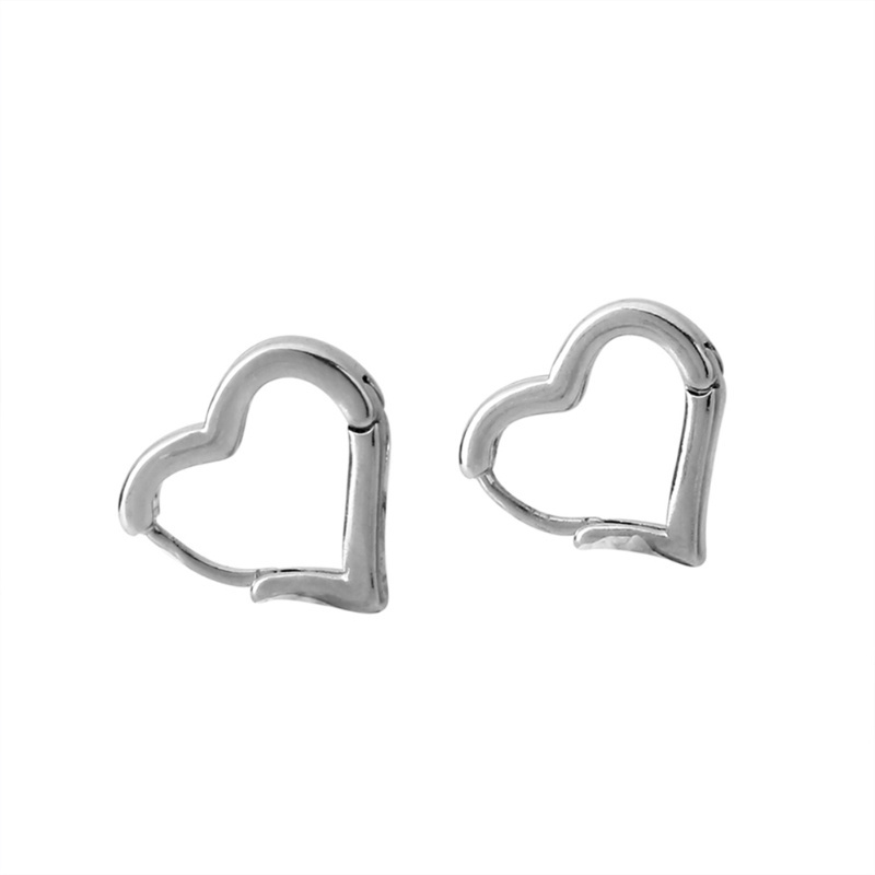 Khuyên Tai Bạc Hình Trái Tim Đơn Giản Thời Trang