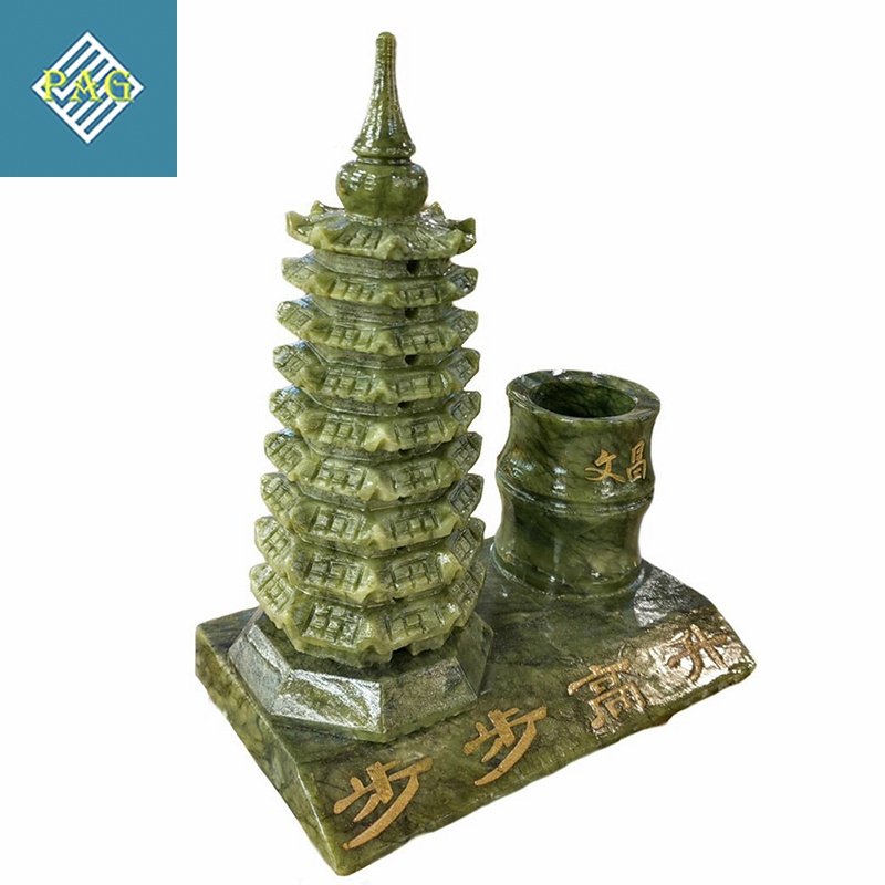 Tháp Văn Xương Kèm Ống Bút Đá Phong Thuỷ Size 15cm