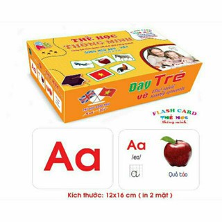 Bộ thẻ học thông minh Flash Card cỡ to 18 chủ đề 288 thẻ song ngữ cho bé, kèm bộ chữ số tô màu