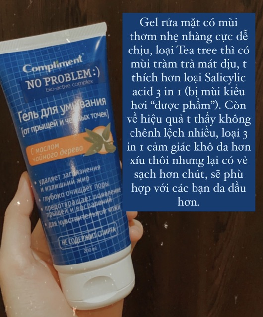 Gel rửa mặt Compliment No Problem giảm viêm, mụn | Thế Giới Skin Care