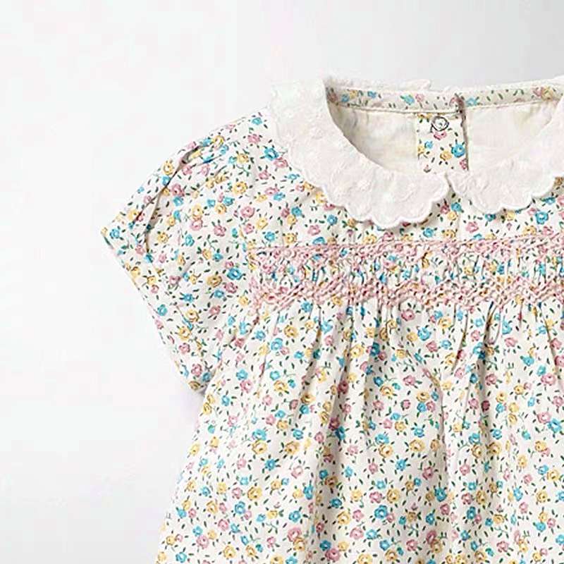 Váy hoa nhí bé gái cao cấp Little Maven cổ sen đủ size 2-7T