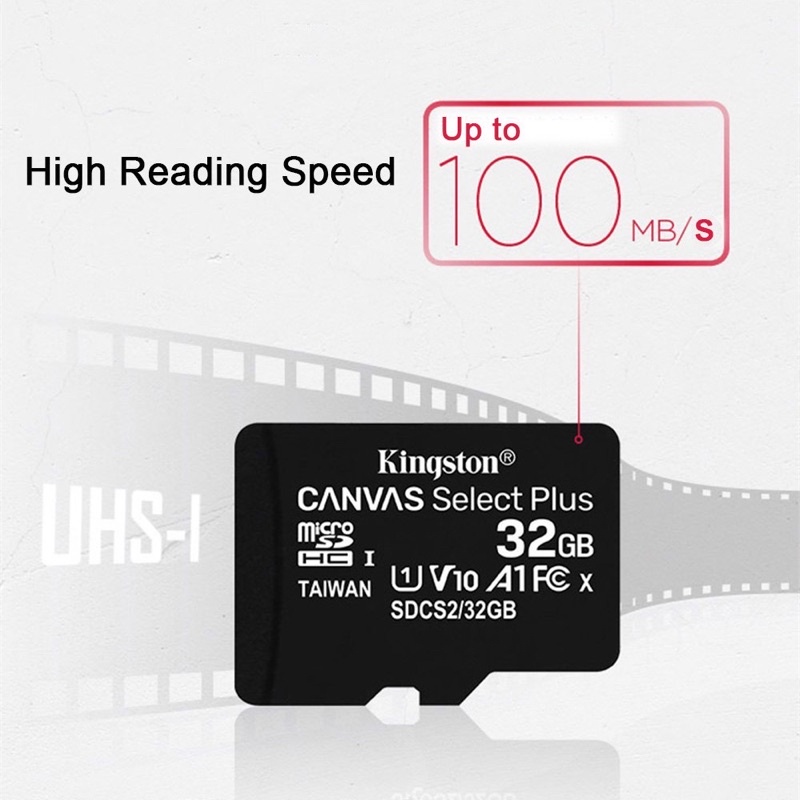 Thẻ nhớ 32GB Kingston microSDHC A1 V10 Canvas Select Plus Class10 tốc độ cao 100MB/s (Không Adapter)