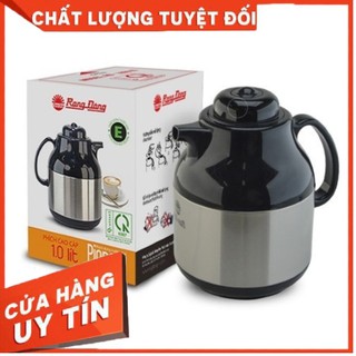 Bình Giữ Nhiệt - Phích Giữ Nhiệt Pha Trà Có Lõi Lọc RẠNG ĐÔNG 1 LÍT: INOX và Hoa Văn.
