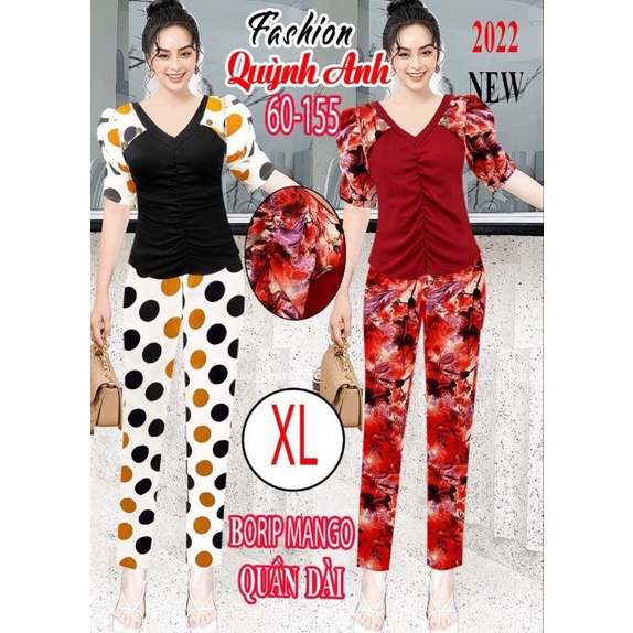 Bộ thiết kế Quỳnh Anh áo borip xịn phối mango