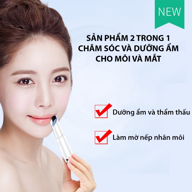 Máy Massage Mắt Mini Bút Massage Mini Sóng Siêu Âm Với Nhiệt, Giúp Giảm Quầng Thâm Bọng Mắt Bảo Hành [6 Tháng]