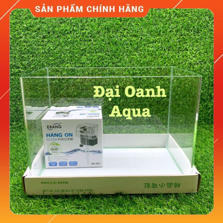 { RẺ VÔ ĐỐI } Bể Cá Kính Đúc 30cm Kèm Đèn Lọc Để Bàn, Dài 30cm Rộng 19cm Cao 21cm - Bể Cá Cảnh Mini