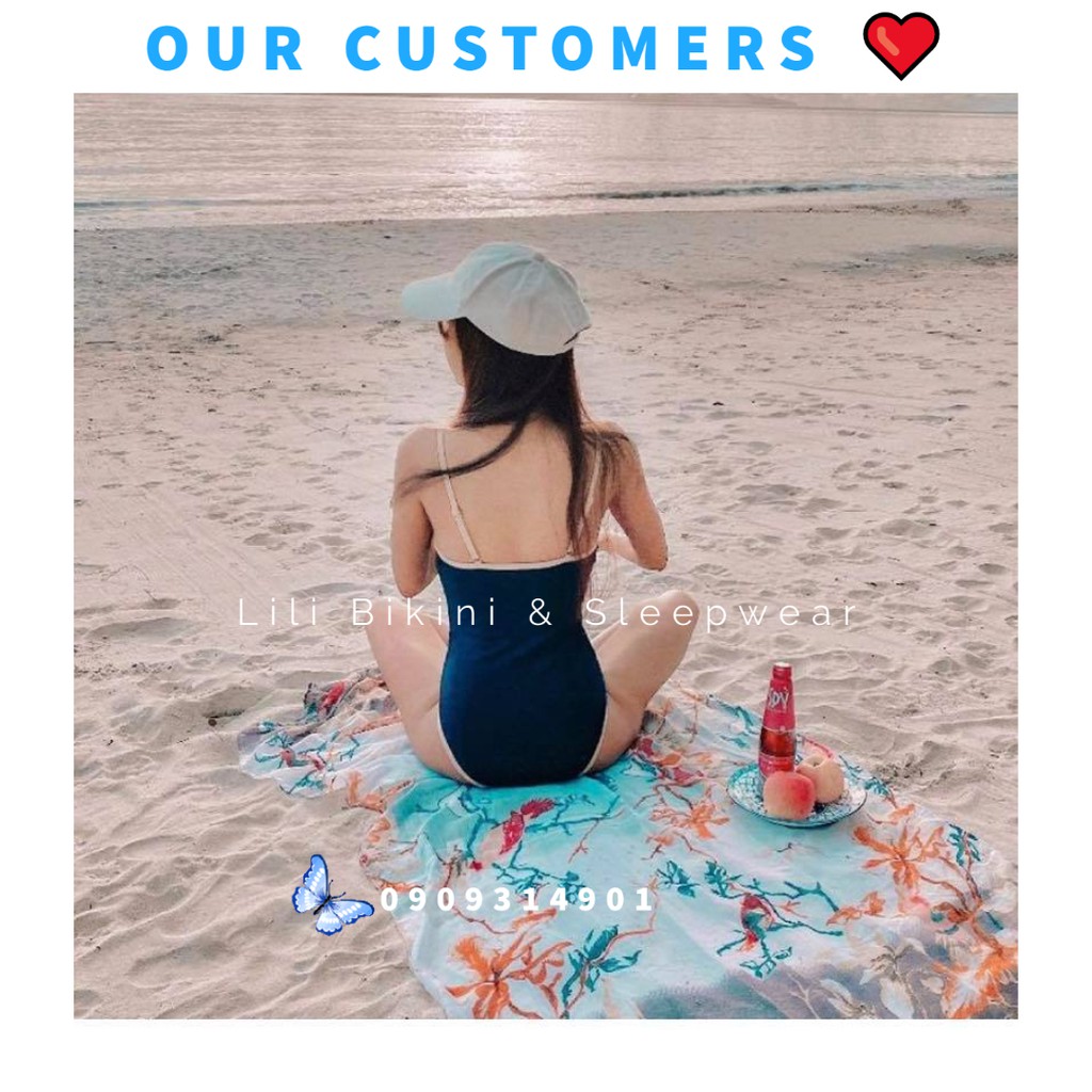 Bikini mẫu mới 2022 Hàn Quốc màu xanh navy viền sang trọng, tôn dáng hàng cao cấp vải xịn có mút lót ngực | BigBuy360 - bigbuy360.vn