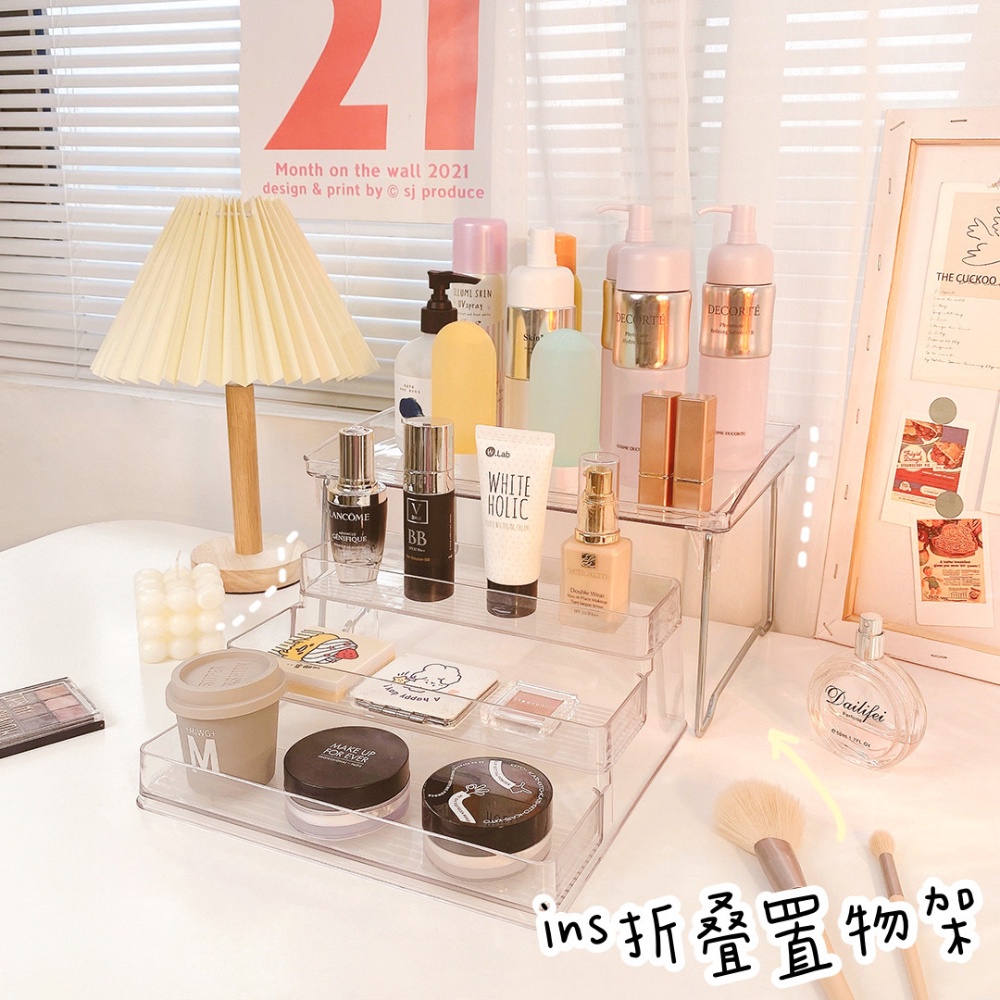 Kệ đựng đồ dùng để bàn bằng acrylic nhiều tầng thiết kế đơn giản tiện dụng cho học sinh