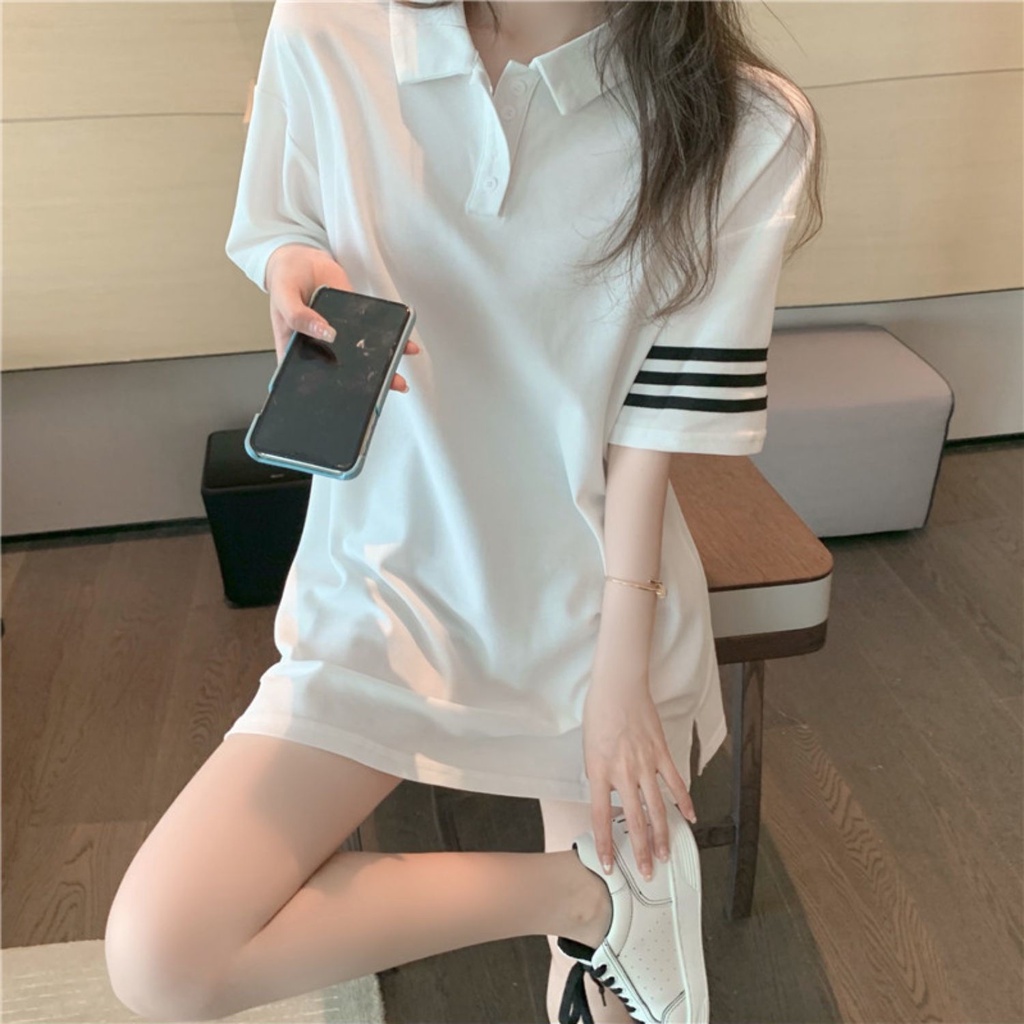 Đầm Polo Ngắn Tay Dáng Rộng Xinh Xắn Dành Cho Nữ