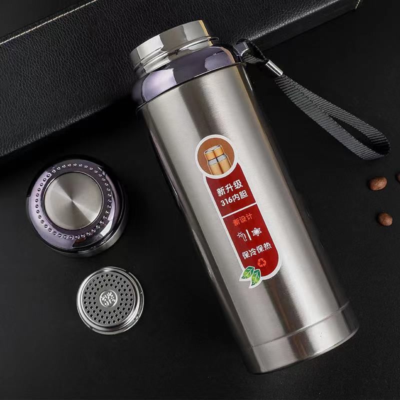 Bình giữ nhiệt inox 316 dung tích 1000ml 2 lớp cách nhiệt, có dây treo và lưới lọc