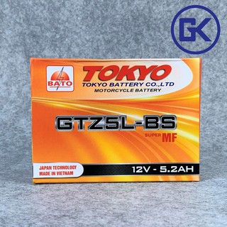 Ắc quy xe máy khô 12v-5.2Ah lùn TOKYO (GTZ5L-BS)