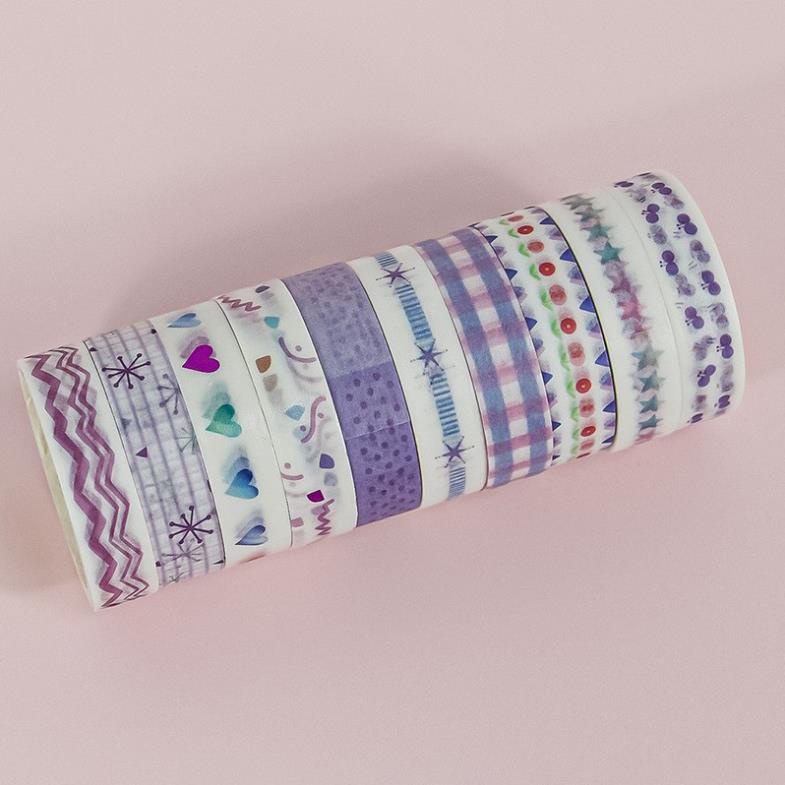 12 Băng dính washi tape 1cm x 3m nhiều mẫu cute