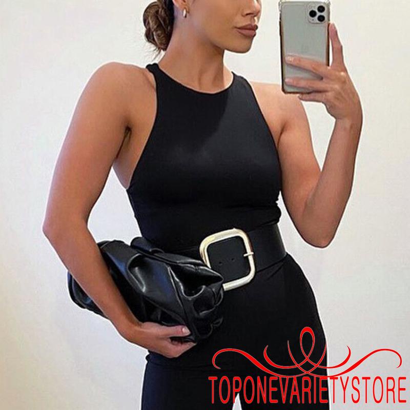 TOPQ-Women Solid Color Summer Slim Fit Sleeveless Slimming Base Bodysuit | BigBuy360 - bigbuy360.vn