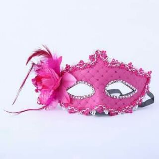 Mặt nạ nửa mặt Nữ bằng da đính hoa hóa trang Halloween