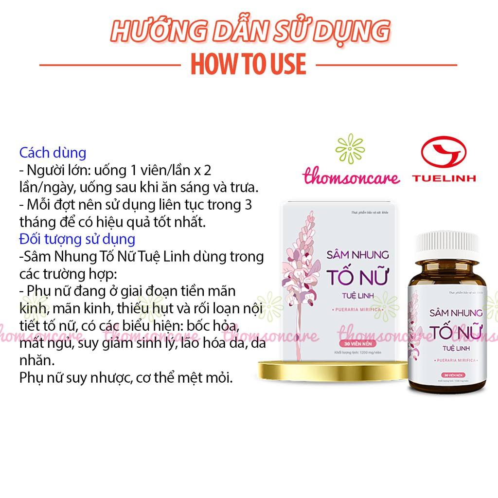 Sâm nhung tố nữ Tuệ Linh - Lọ 30 viên Bổ sung nội tiết tố, hồi xuân, giảm lão hóa, đẹp da cho phụ nữ tiền mãn kinh | BigBuy360 - bigbuy360.vn