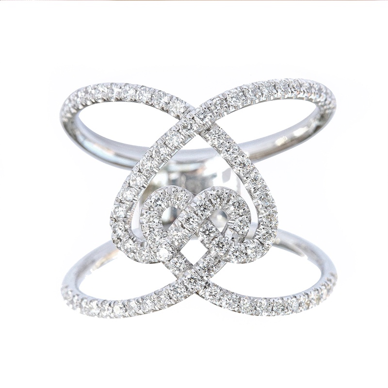 Nhẫn Cưới Thiết Kế Hình Trái Tim Đôi Đính Đá Zircon Sang Trọng Thời Trang Cho Nữ