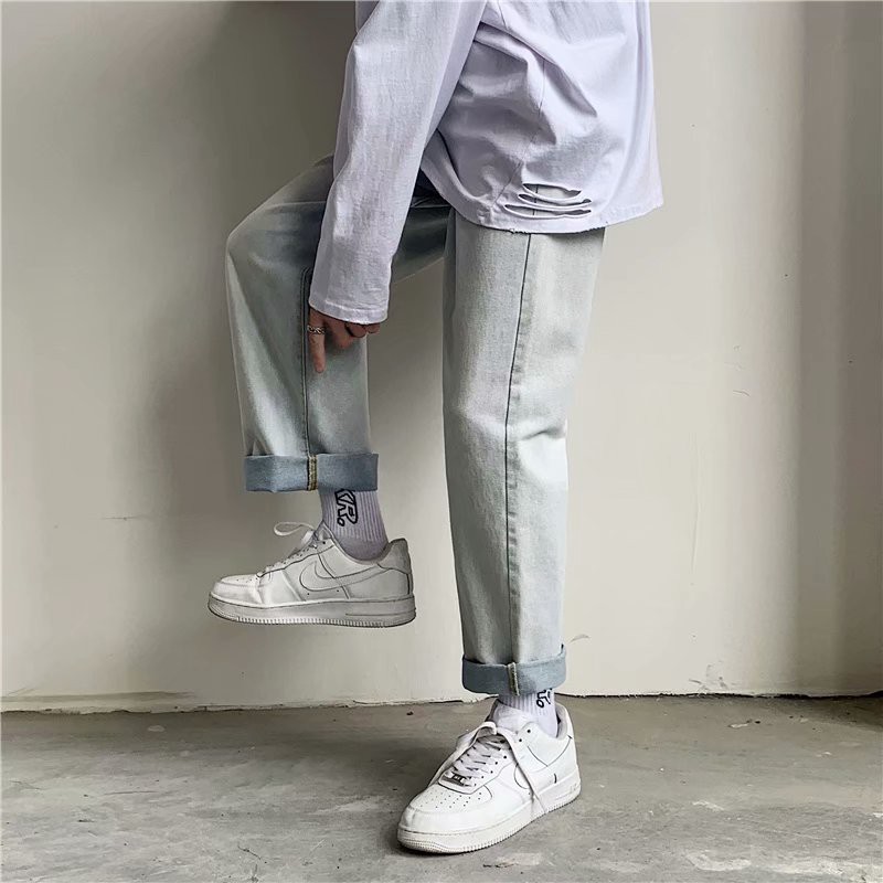 [Mã SKAMSALEP6 giảm 10% TỐI ĐA 100K đơn150K] Quần Jeans Nam Dáng Rộng Thời Trang Hàn | BigBuy360 - bigbuy360.vn