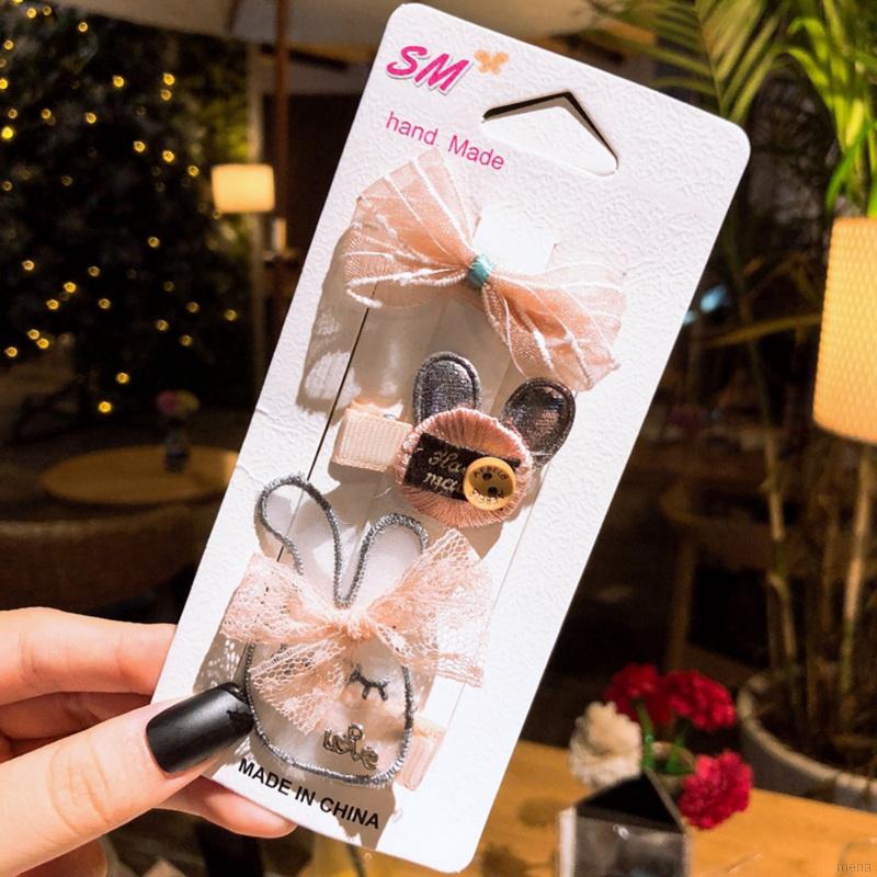 Bộ 4 Kẹp Tóc Nhiều Hình Dễ Thương