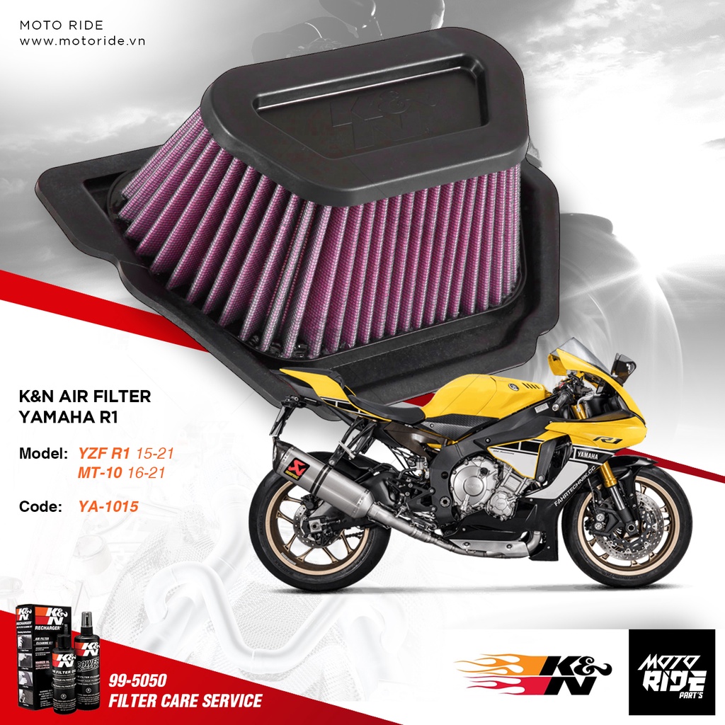 K&amp;N YA-1015 LỌC GIÓ ĐỘ CHO YAMAHA R1 / MT-10