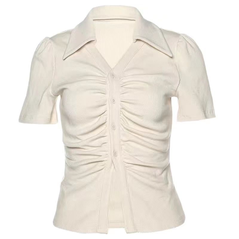 Áo polo Ngắn Tay Phong Cách Retro Mỹ Thời Trang Mùa Hè Dành Cho Nữ