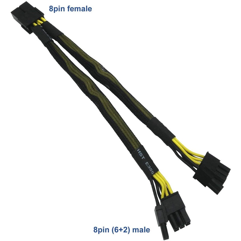 Card đồ họa mở rộng 8-Pin Female sang Dual 8-Pin (6+2) Male 18 AWG PCI-E GPU Miner VGA | WebRaoVat - webraovat.net.vn