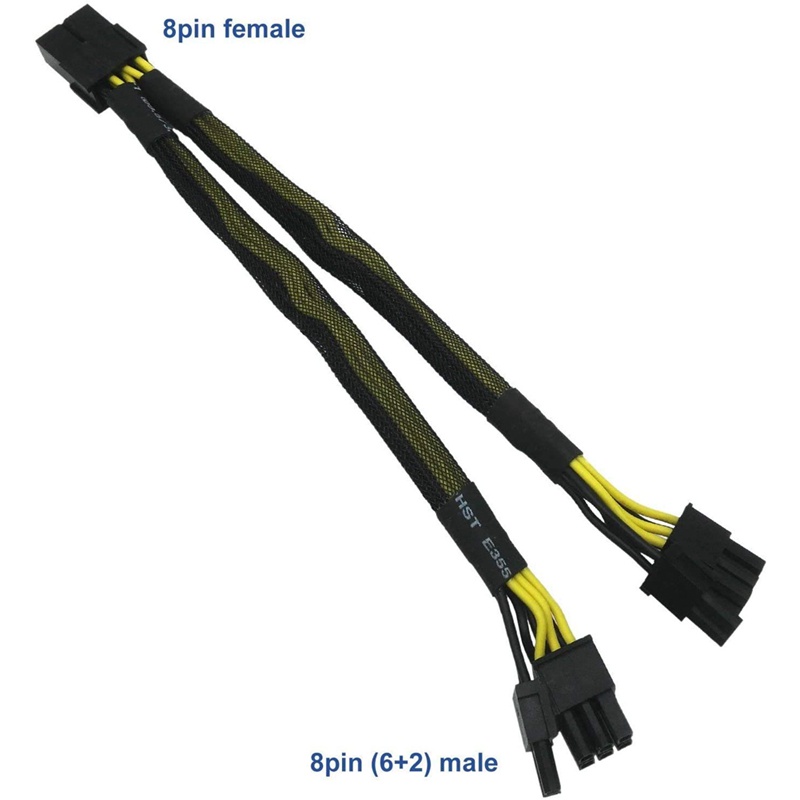 Cáp Chia Chuyển Đổi PCI-E Sang Hai Cổng 8 Pin 8 Pin (6+2) Male 18 AWG PCI-E GPU Miner