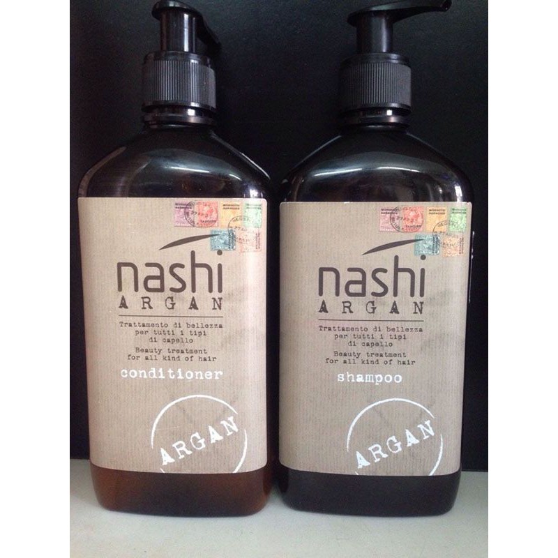 Cặp dầu gội, dầu xả Nashi Argan Classic 500ml*2 dưỡng và phục hồi tóc hư tổn, khô xơ
