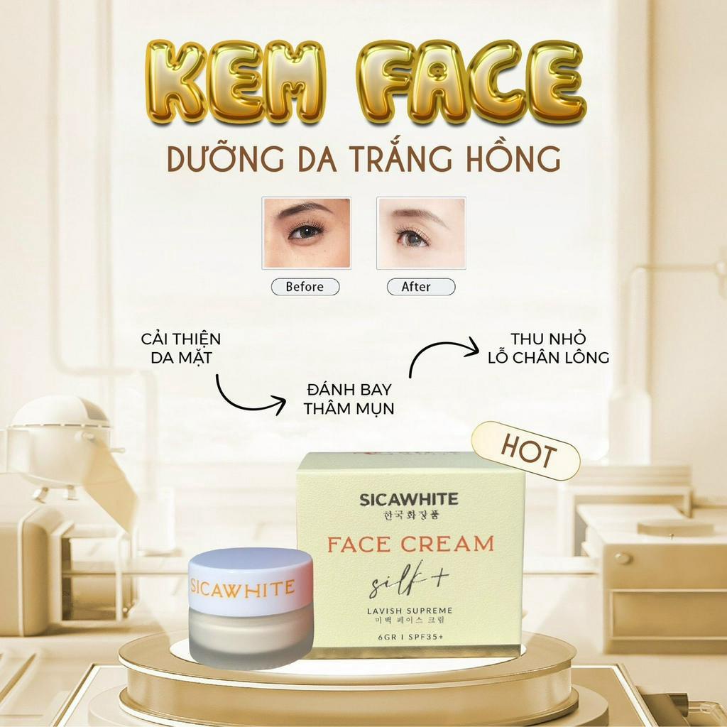 Face silk, kem face Lụa sica white dưỡng da cao cấp dành cho da dầu MINI
