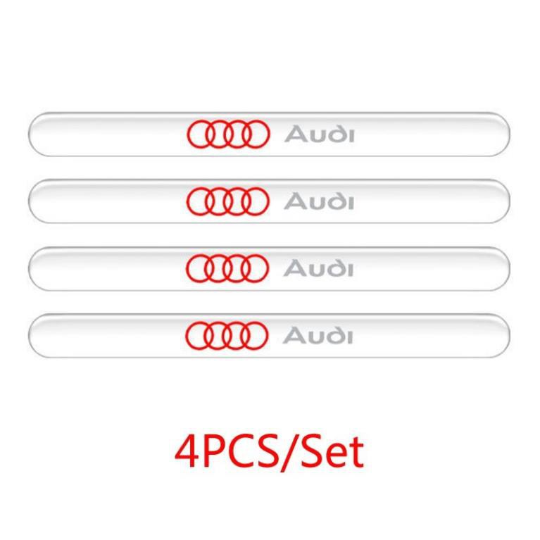 [AUDI] Bộ 8 miếng dán chống xước hõm cửa xe Audi silicon cao cấp , miếng dán cửa xe, ốp lõm tay nắm in logo