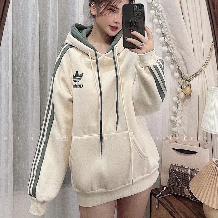 Áo hoodie Adidas chất nỉ Tàu loại 1_dáng thụng có mũ lót 2 lớp (kèm ảnh thật, video) | BigBuy360 - bigbuy360.vn