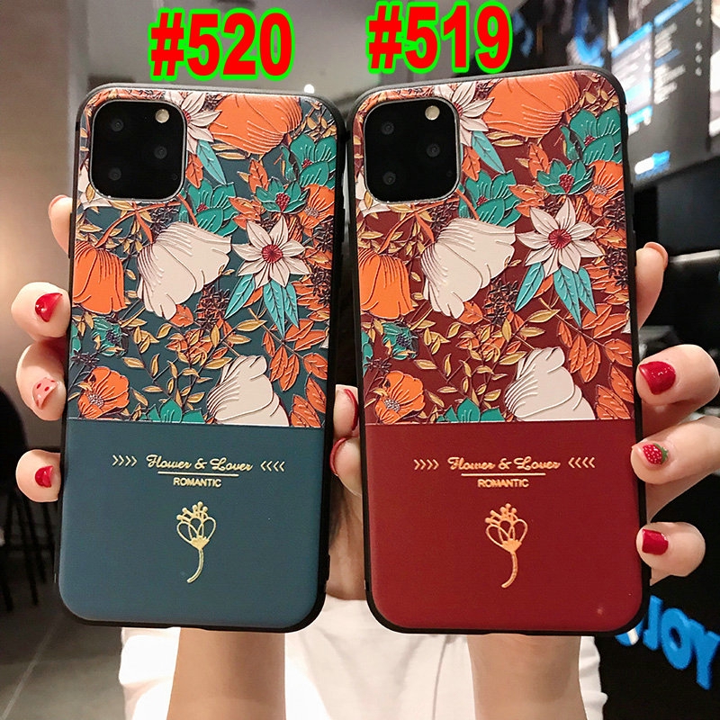 Ốp lưng điện thoại in hoạt hình Blue Red Flower Pattern cho Samsung Galaxy A51 A71 A50S A30S A70 A50 A30 A20 A10 M10 A7 2018 Note 10 9 8 S20 Ultra S10 S9 S8 Plus