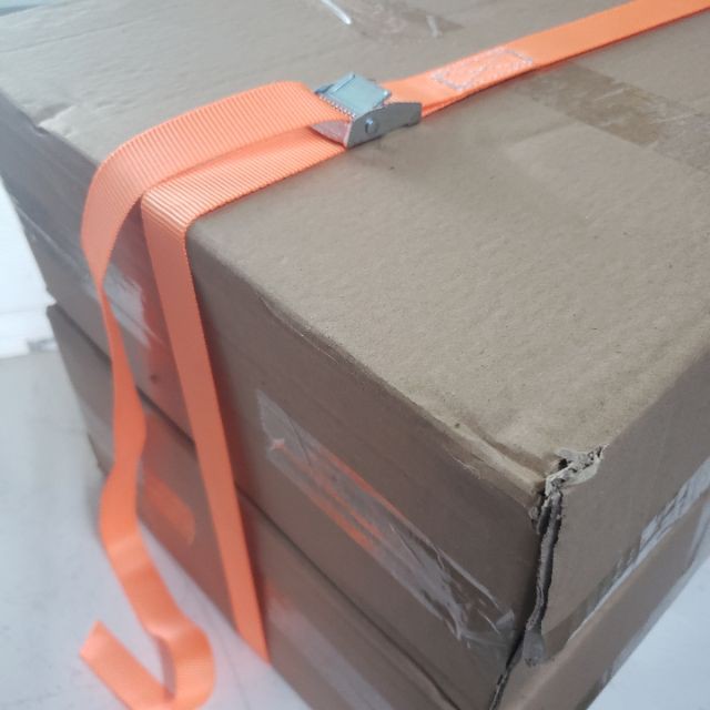 Dây chằng hàng khóa cam 500kg bản 25x2m cam