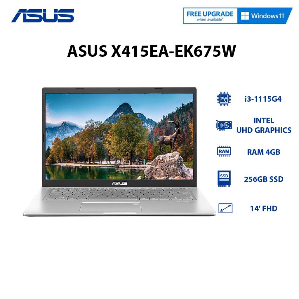 Laptop ASUS X415EA-EK675W (i3-1115G4 | 4GB | 256GB |14' FHD)