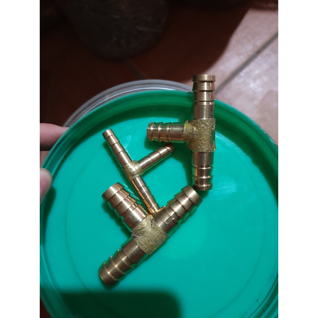 Tê nối ren của ống ga bình bioga 3 loại đầu 8, 10 và 12