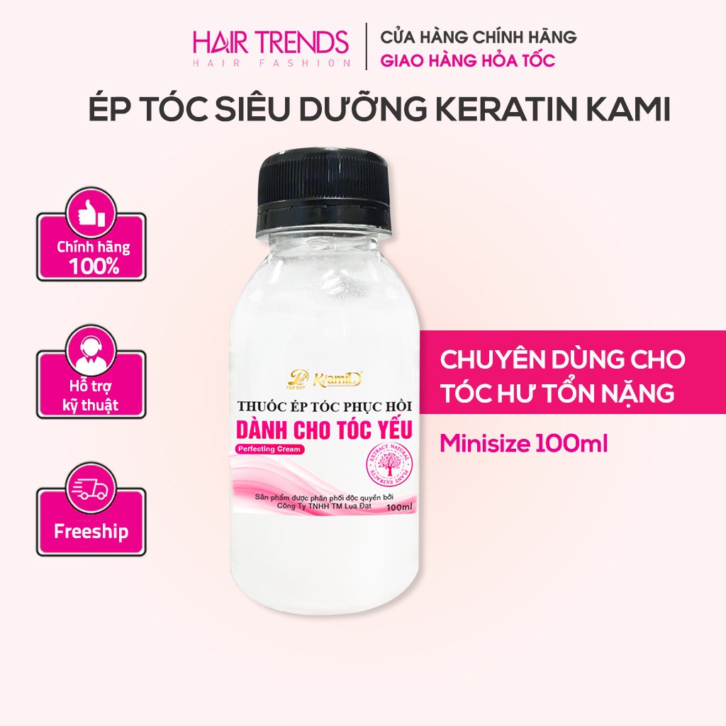 [Duỗi tóc yếu] Thuốc duỗi tóc không cần nhiệt,thuốc ép tóc KAMI phục hồi tóc hư tổn,chuyên dùng cho tóc yếu 500ml