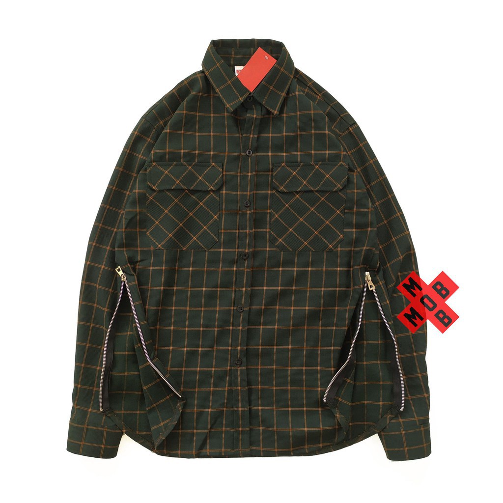 Áo Sơ Mi Form Rộng ⚜️FREESHIP⚜️ Flannel Side Zipper (Hình tự chụp 100%) đẹp