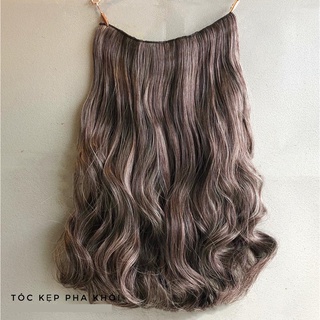 Tóc kẹp phím xoăn pha khói - KL03 50cm