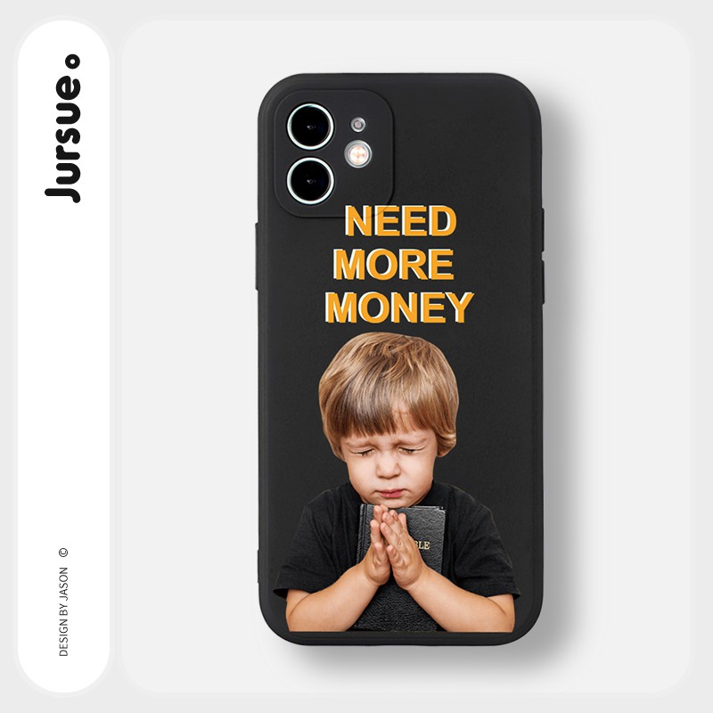 Ốp lưng JURSUE mềm chống bẩn hình dễ thương đẹp cho iPhone 13 12 11 Pro Max SE 2020 X XR XS ip 8 7 6 6S Plus kute Y246