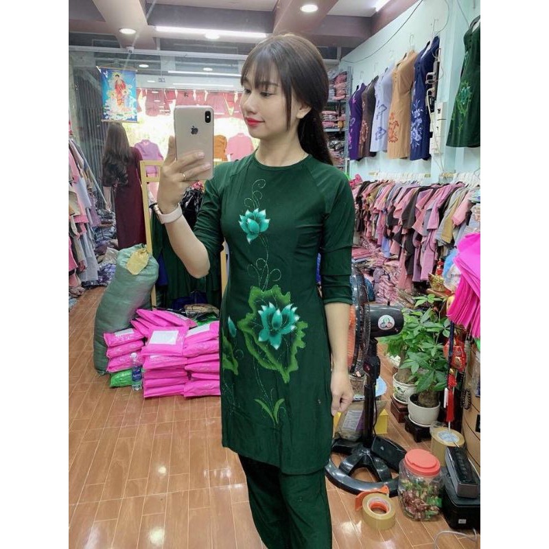 Bộ thun dài đi chùa vẽ 3d